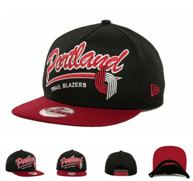 NBA Portland Trail Blazers Black Red Hats